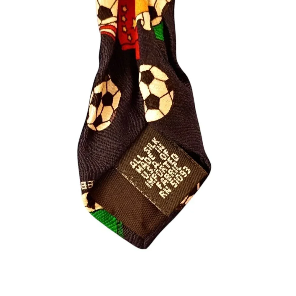 Vintage UNICEF Soccer Silk Necktie Blue Men's Sports Tie